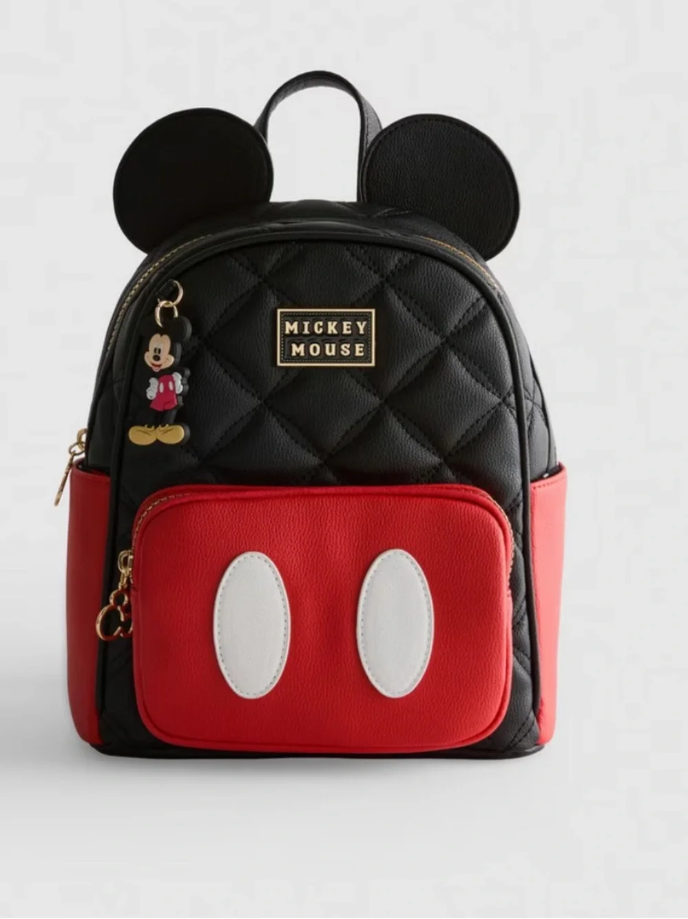Mickey Mouse Quilted Mini Backpack with Bag Charm Disney X New